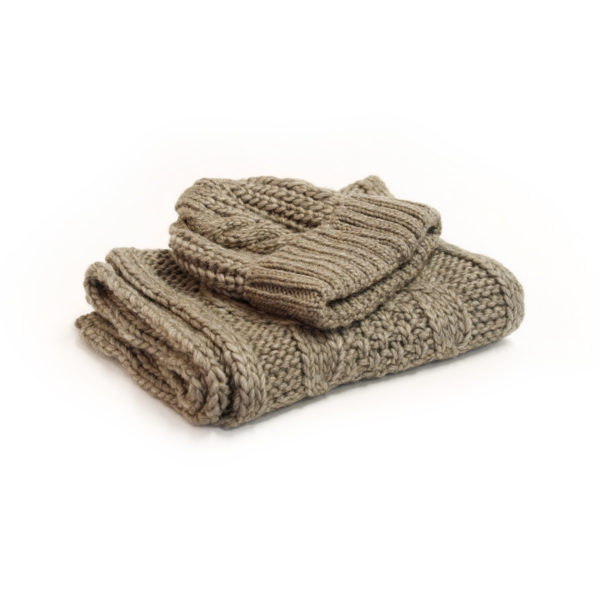 Strickset Zopf - Taupe