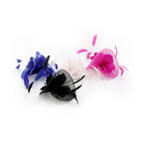 Fascinator Organza Twist | Royal + Schwarz + Pink