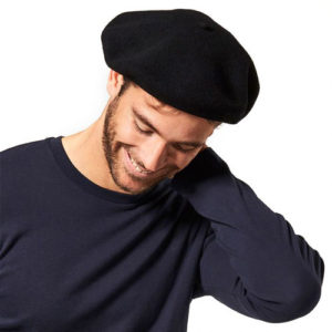 Französische Baskenmütze von Laulhère / Béret Vrai Basque - Schwarz