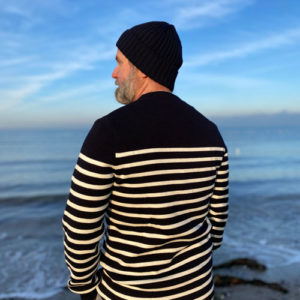 Strickmütze Umschlag grob gerippt - Dunkelblau