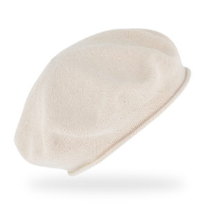 Baskenmütze Baumwolle Sommer Rollrand - Natur