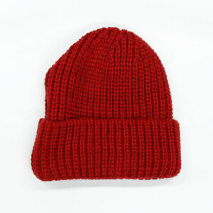 Strickmütze Umschlag - Kaminrot