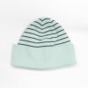 Strickmütze Umschlag Bio-Baumwolle gestreift GOTS - Mint