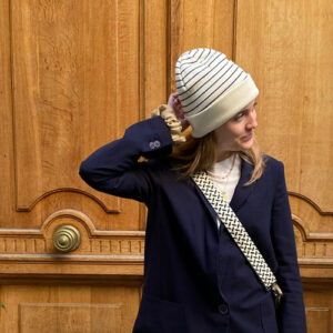 Strickmütze Umschlag Bio-Baumwolle gestreift GOTS