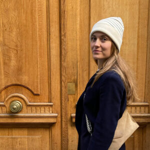 Strickmütze Umschlag Bio-Baumwolle gestreift GOTS