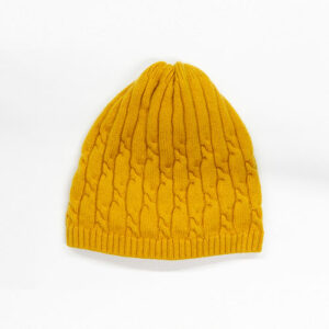 Strickmütze Kaschmir Zopfmuster - Honig