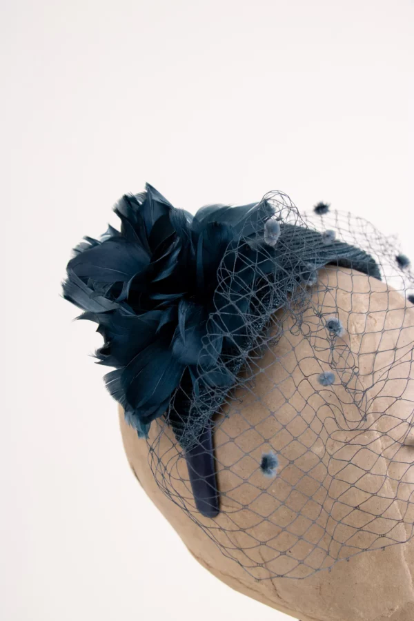 Fascinator mit Chenille Schleier