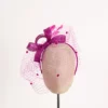 Fascinator mit Schleier und Federn Fuchsia Fascinator mit Schleier und Federn