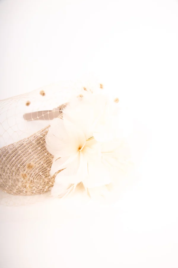 Fascinator mit Chenille Schleier
