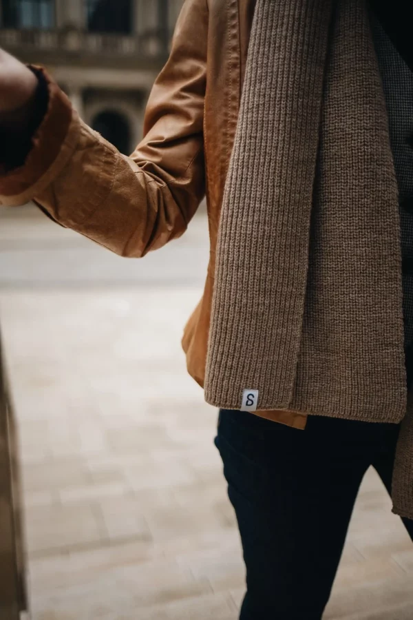 Grote soft gerippter Strickschal GOTS