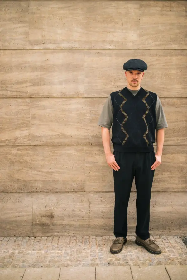 Stetson Hatteras Wool Herringbone anthrazit