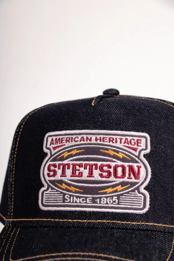 Stetson Trucker Cap Lightning Denim Stetson Trucker Cap Lightning Denim Patch Detail