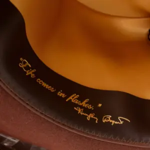 Borsalino Fedora The Bogart Cut 7 Futterband Leder mit Gravur