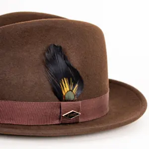 JJ Hats Fedora Lite Felt Dunkelbraun
