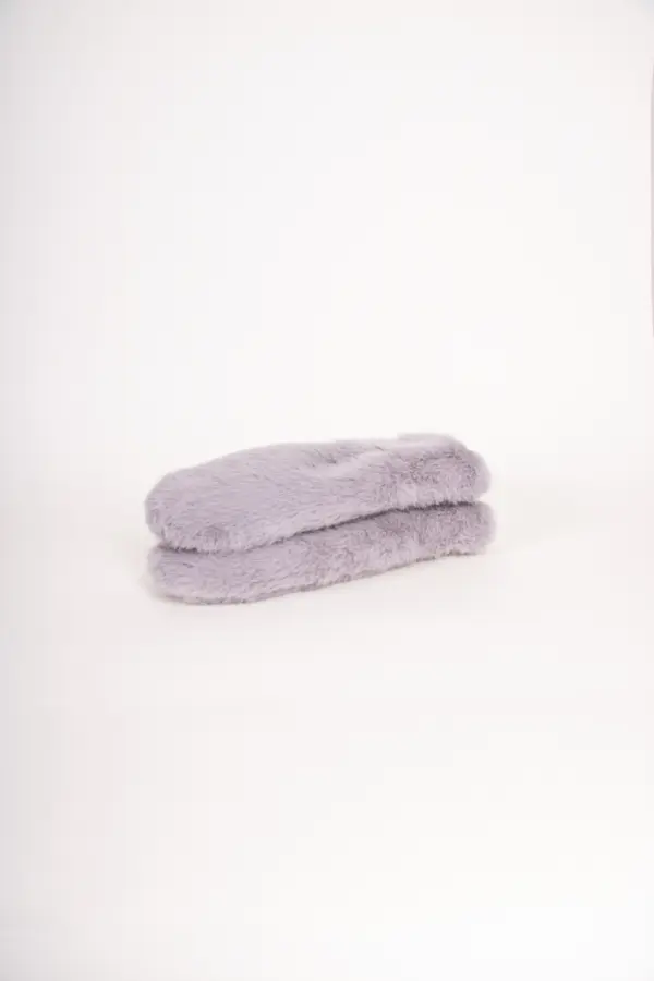 Kama Fäustlinge Fake Fur Grau