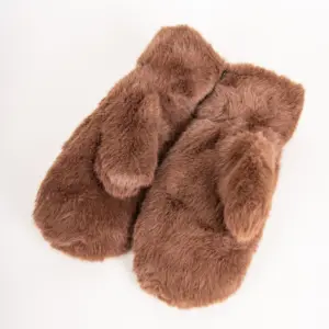 Kama Fäustlinge Fake Fur Braun