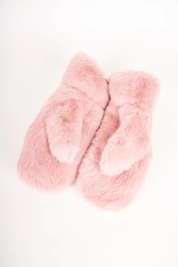 Kama Fäustlinge Fake Fur Rosa