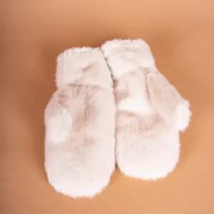 Kama Fäustlinge Fake Fur Offwhite