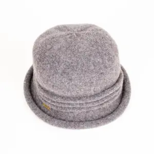 Strickhut aus Wolle mit Raffung Anthrazit