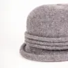 Strickhut aus Wolle mit Raffung Anthrazit