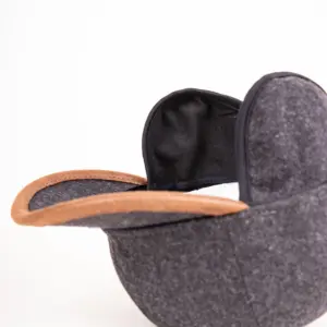 Fiebig Baseballcap Schurwolle Ohrenklappen Anthrazit