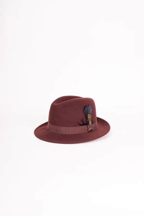 JJ Hats Fedora Lite Felt Bordeaux