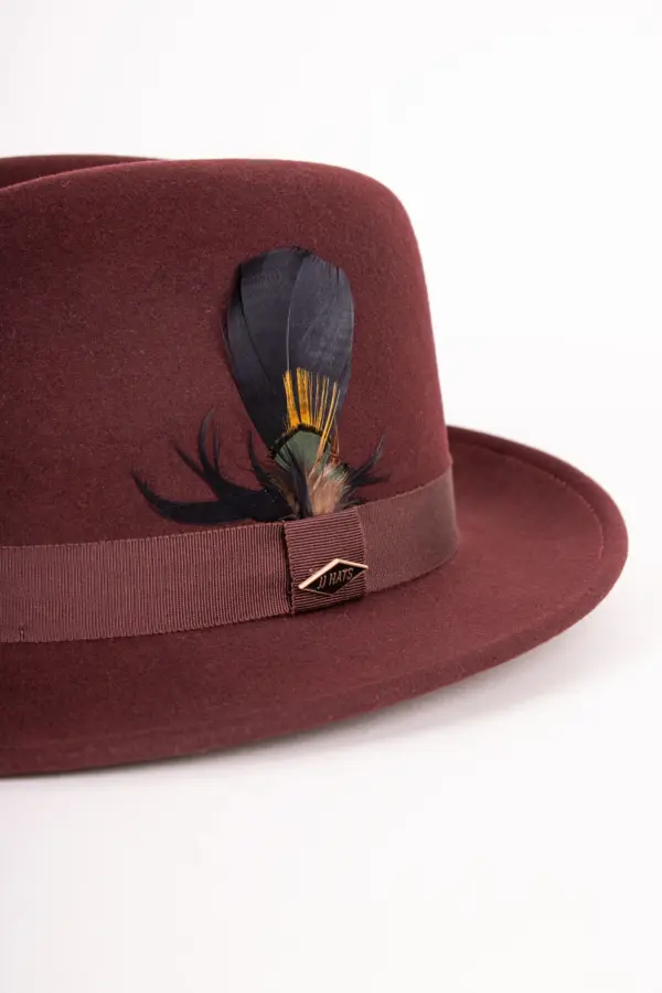 JJ Hats Fedora Lite Felt Bordeaux