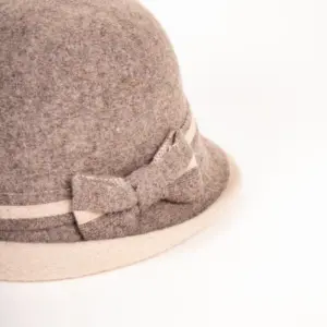 Flechet Wollhut mit Schleife taupe