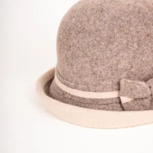 Flechet Wollhut mit Schleife taupe