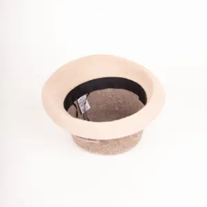 Flechet Wollhut mit Schleife taupe Ansicht innen