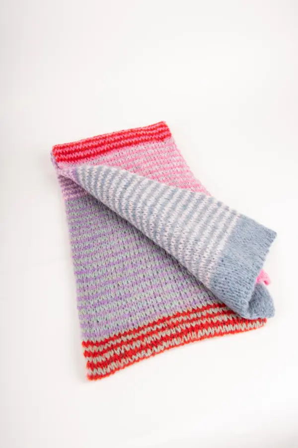 Grote Strickschal Wollmix bunt