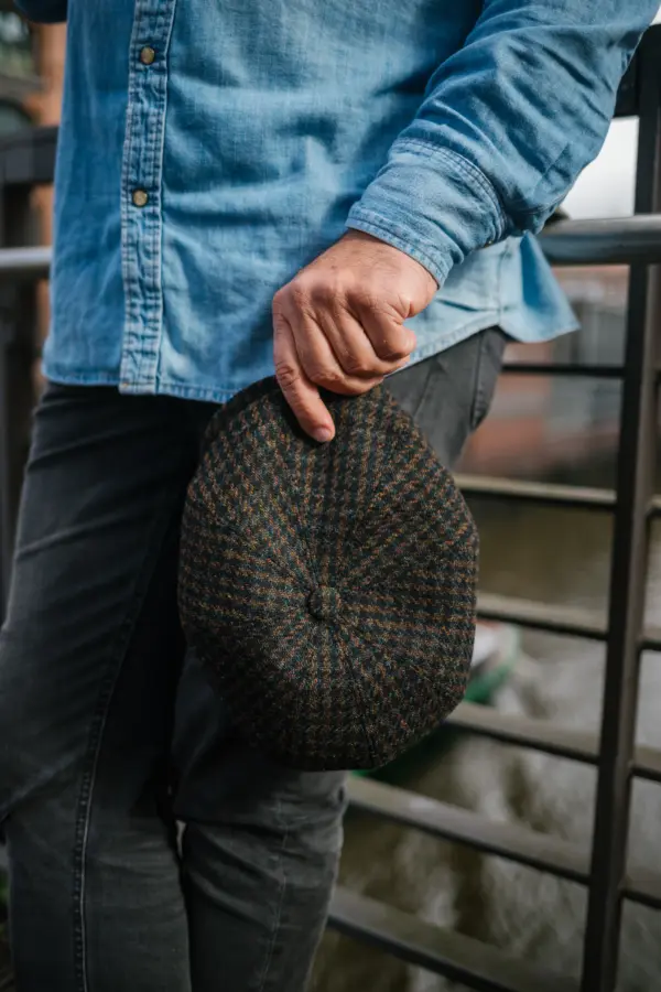JJ Hats 8-Panel Cap Harris Tweed