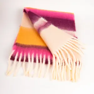 Seeberger gewebter Schal mit Streifen Bronze Burgund