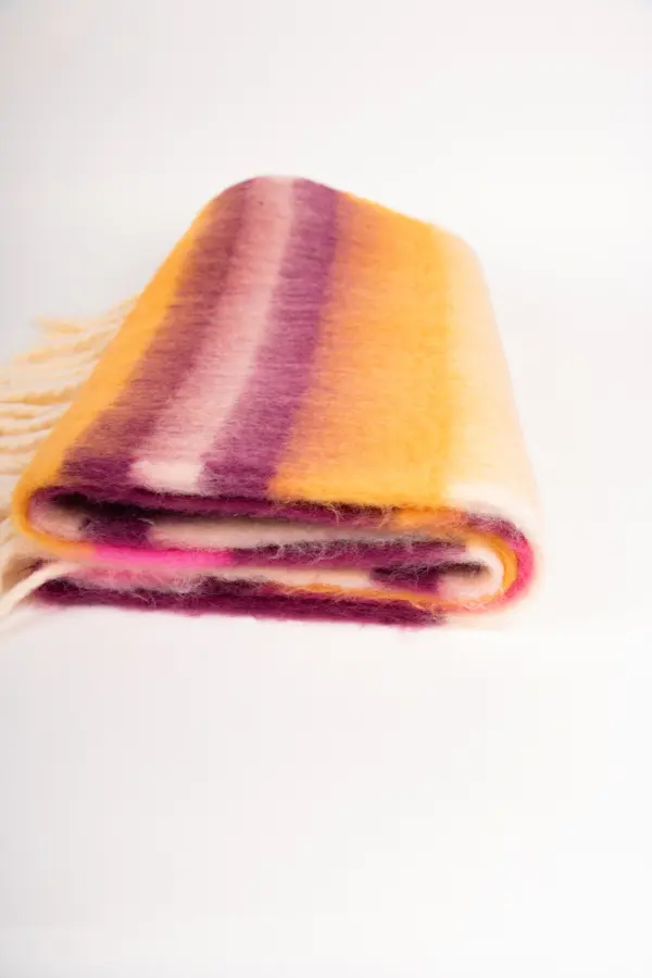 Seeberger gewebter Schal mit Streifen Bronze Burgund