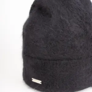 Seeberger Cashmere Mütze mit Aufschlag Schwarz