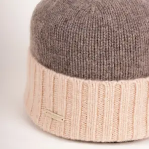 Seeberger Kaschmir Mütze zweifarbig mit Aufschlag