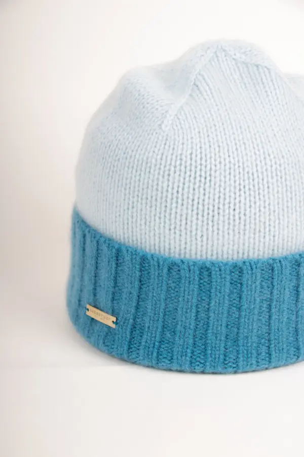 Seeberger Kaschmir Mütze zweifarbig mit Aufschlag
