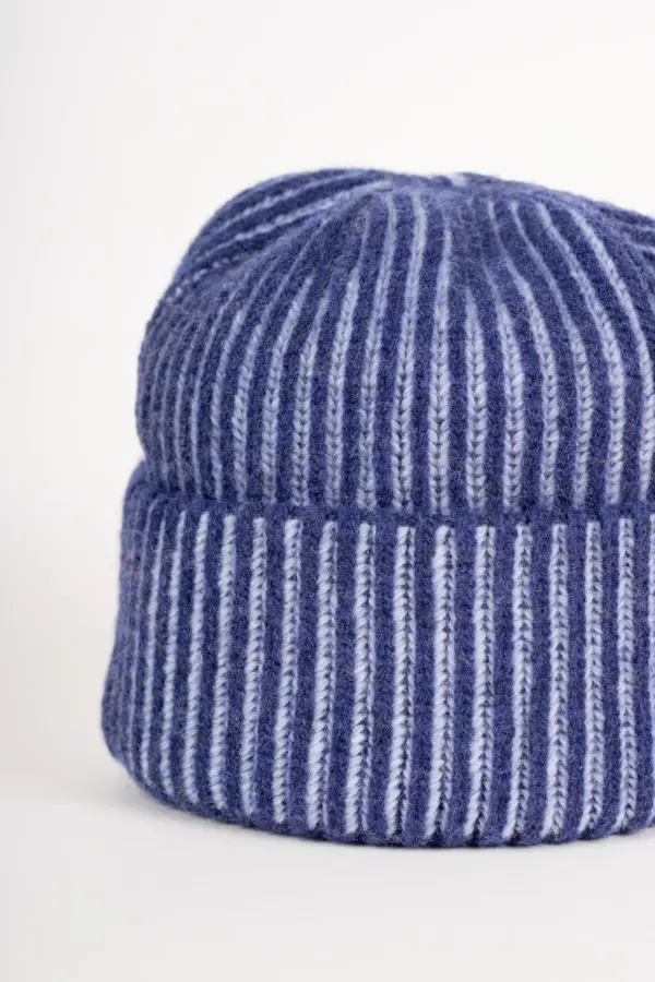 Grote Strickmütze zweifarbig mit Umschlag