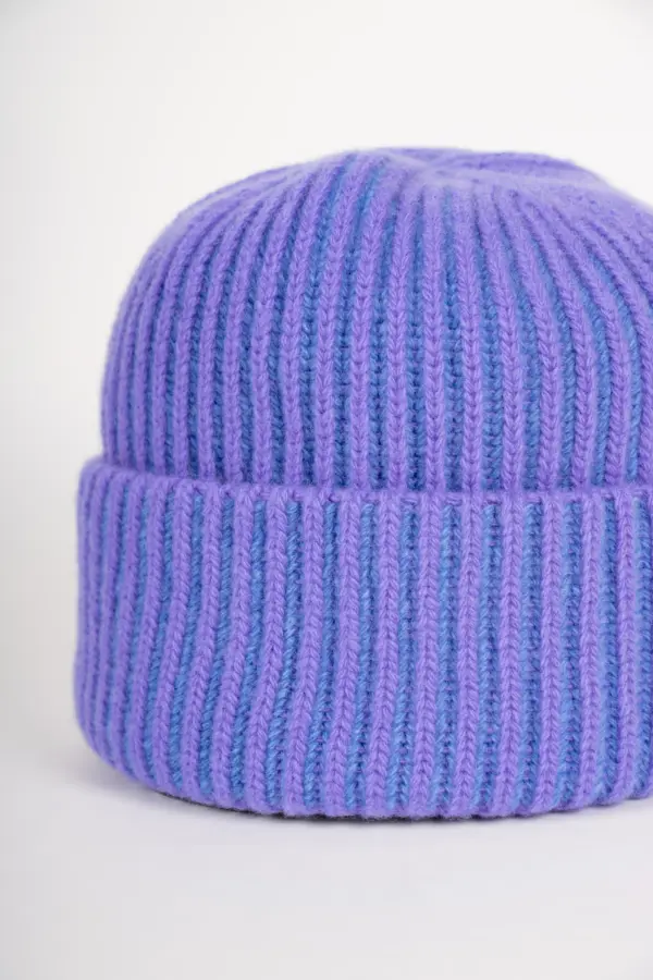 Grote Strickmütze zweifarbig mit Umschlag