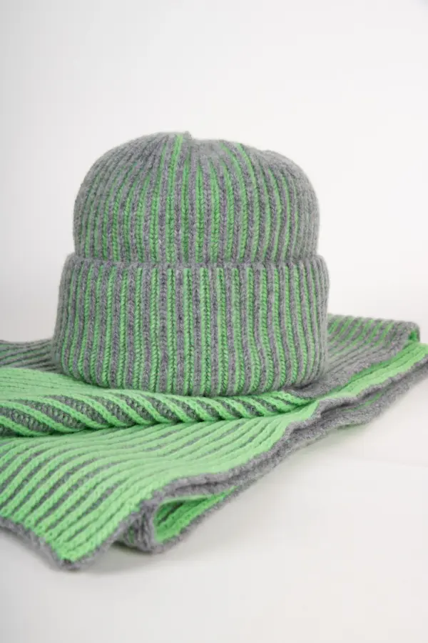 Grote Strickschal zweifarbig Extrafein