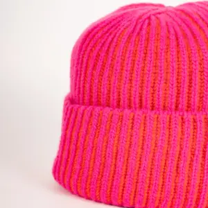 Grote Strickmütze zweifarbig mit Umschlag