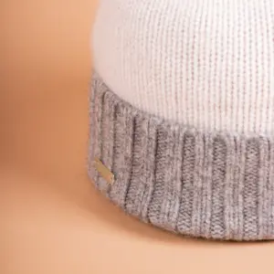 Seeberger Kaschmir Mütze zweifarbig mit Aufschlag