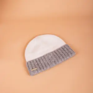 Seeberger Kaschmir Mütze zweifarbig mit Aufschlag