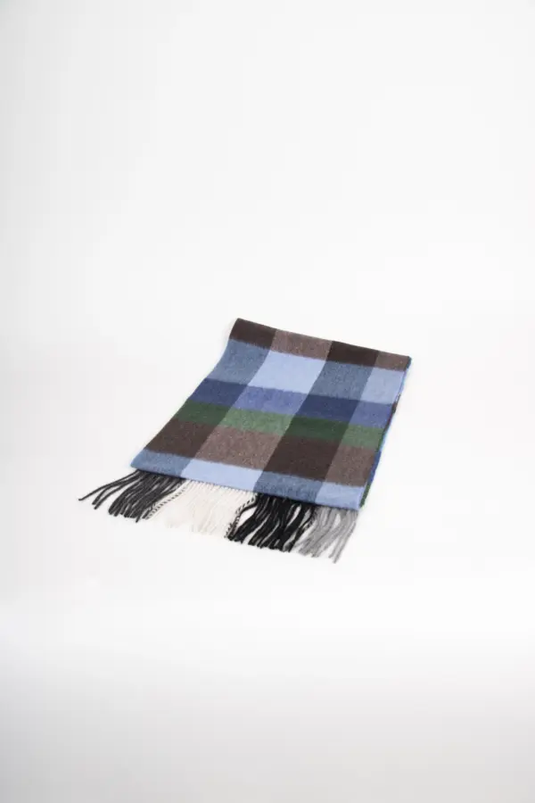 Hemley Wollschal Karo Blau/Grau/Grün