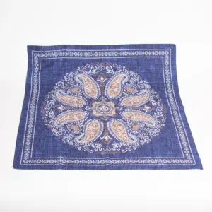 Hemley Seidentuch Paisley meliert Jeansblau