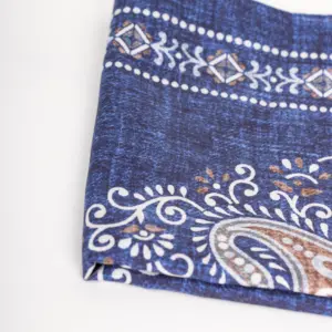 Hemley Seidentuch Paisley meliert Jeansblau