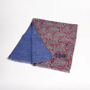 Hemley Seidenschal Blau-Bordeaux