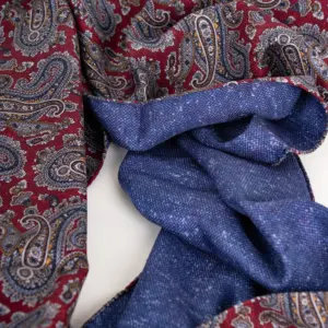 Hemley Seidenschal Blau-Bordeaux