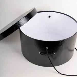 Hutschachtel Lederoptik Schwarz