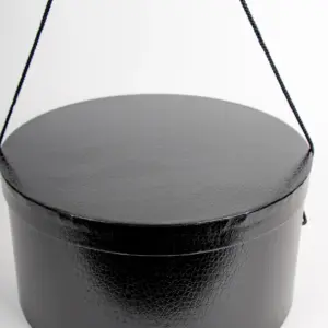 Hutschachtel Lederoptik Schwarz